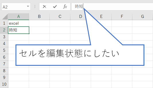 セルを編集状態にしたい